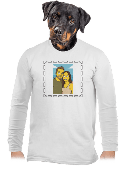Simpsonovi z vlastní fotky pánské dlouhý rukáv White