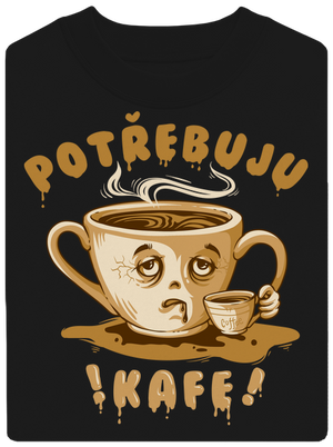 Potřebuju kafe unisex mikina bez kapuce Black