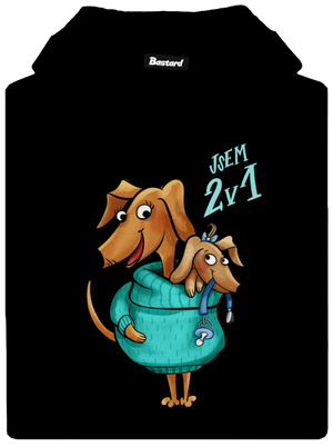 Jsem dva v jednom pánská mikina klokanka Black