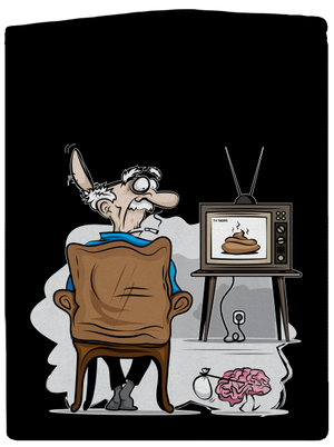 TV News pánská mikina na zip Black