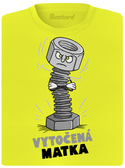 Vytočená matka dámské sportovní tričko Neon Yellow