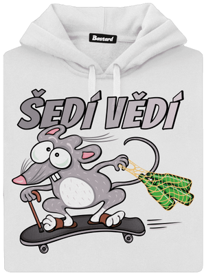 Šedí vědí - myšák dámská mikina klokanka White