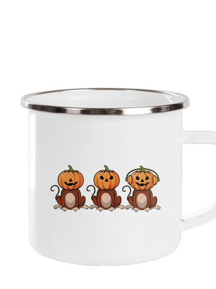 Halloween opičky plecháček White