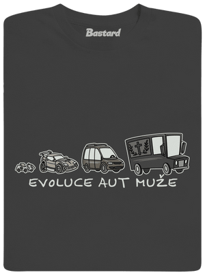 Evoluce aut muže pánské tričko Dark Grey