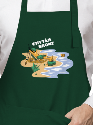 Chytám bronz zástěra Bottle Green