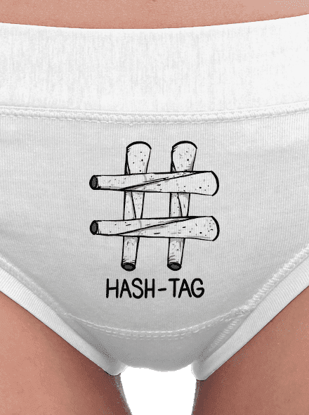 Hash tag dámské kalhotky White