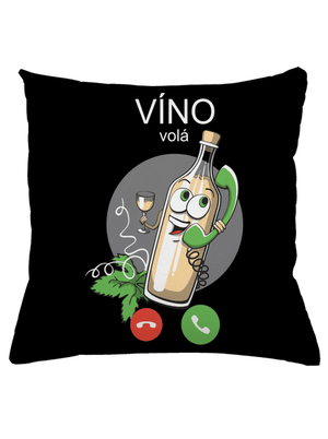 Bílé víno volá polštář Black
