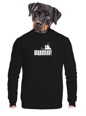 Ruma unisex mikina bez kapuce Black