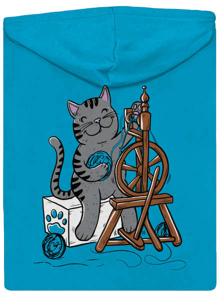 Kočka přede dámská mikina na zip Blue Atol