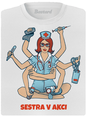 Sestra v akci dámské sportovní tričko White