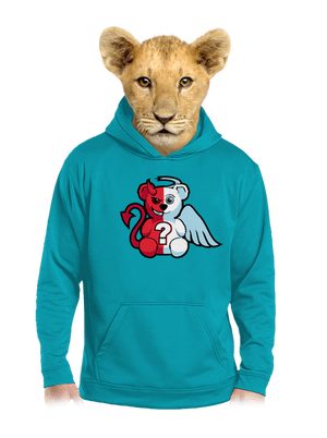 Anděl vs. ďábel dětská mikina klokanka Hawaiian Blue