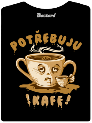 Potřebuju kafe dámské tričko s lemem Black