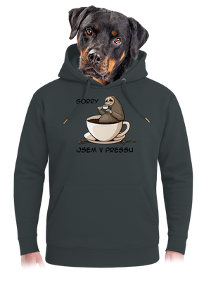 V pressu unisex mikina premium Charcoal