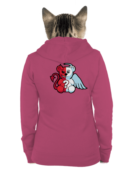 Anděl vs. ďábel dámská mikina na zip Magenta