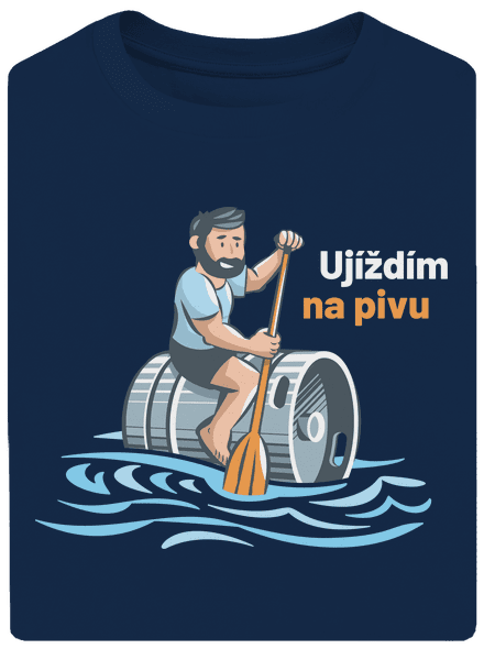Ujíždím na pivu unisex tričko oversized Midnight Blue