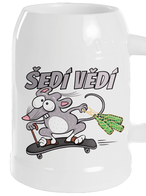 Šedí vědí - myšák půllitr White