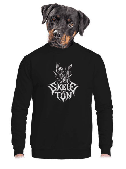 Skeletón unisex mikina bez kapuce Black