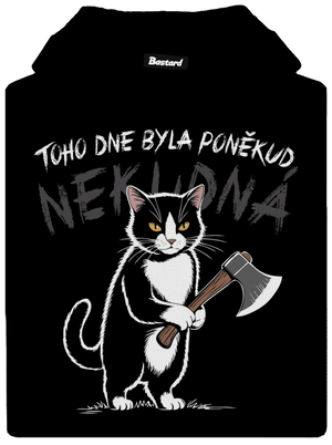 Neklidná kočka pánská mikina klokanka Black