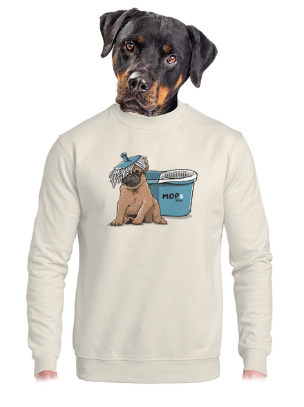 Mops unisex mikina bez kapuce Off White