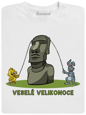 Velikonoční Moai pánské dlouhý rukáv White