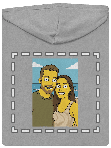 Simpsonovi z vlastní fotky pánská mikina na zip Light Melange