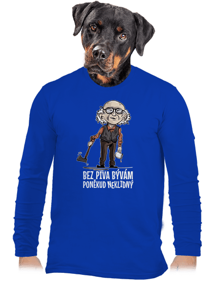 Neklidný bez piva pánské dlouhý rukáv Royal Blue