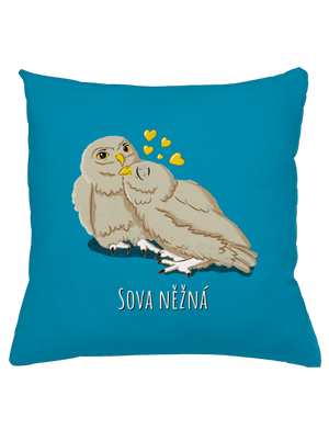 Sova něžná polštář Blue Turquoise