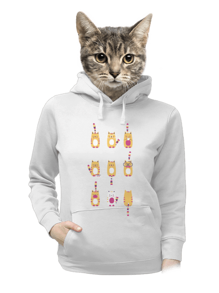 Meow dámská mikina klokanka White