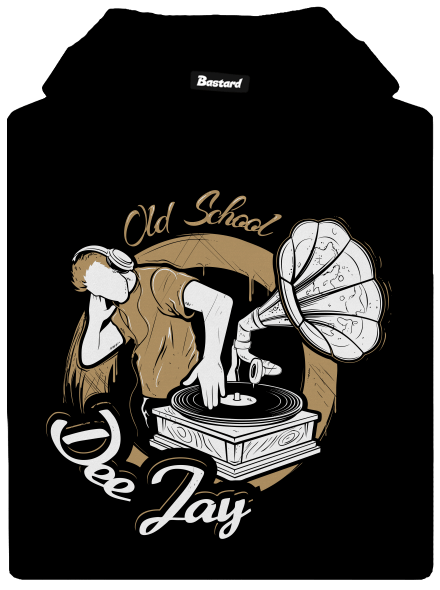 Old School DJ pánská mikina klokanka Black
