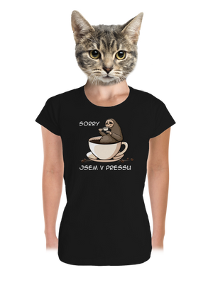 V pressu dámské tričko premium Black