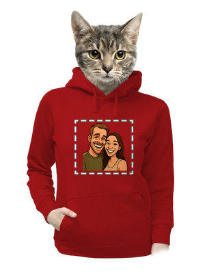 Karikatura z vlastní fotky dámská mikina klokanka Red Mal