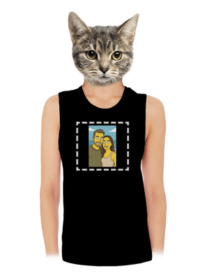 Simpsonovi z vlastní fotky dámské tílko volné Black