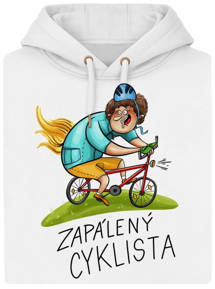 Zapálený cyklista unisex mikina premium Snowwhite