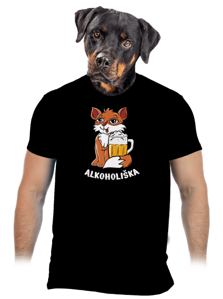 Pivní Alkoholiška pánské tričko Black
