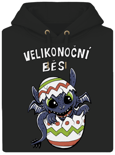 Velikonoční běs unisex mikina premium Dark Black
