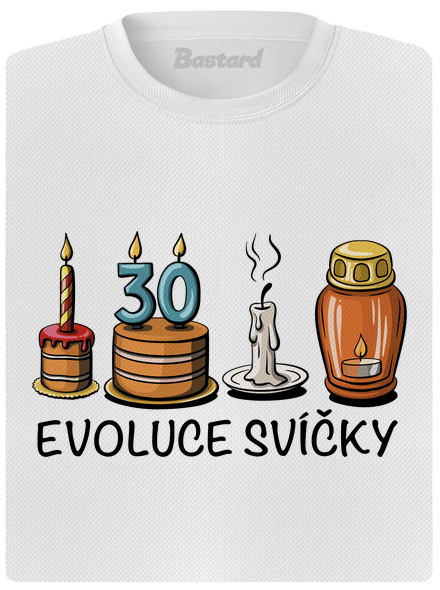 Evoluce svíčky dámské sportovní tričko White