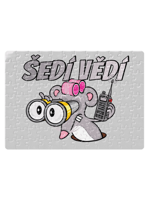 Šedí vědí - myš puzzle White