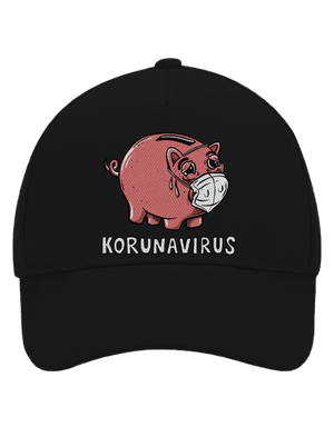 Korunavirus v kasičce kšiltovka baseballka Black