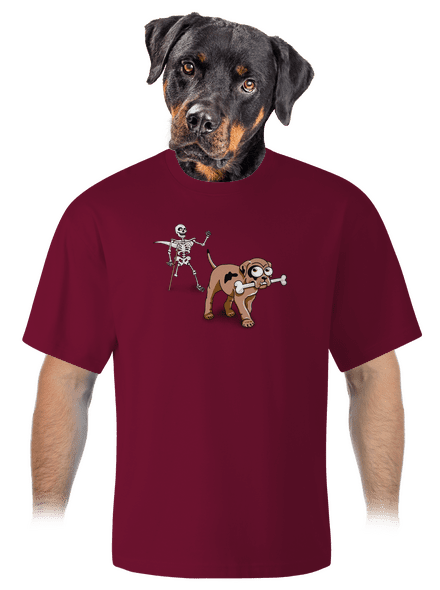 Kostlivec unisex tričko oversized Garnet