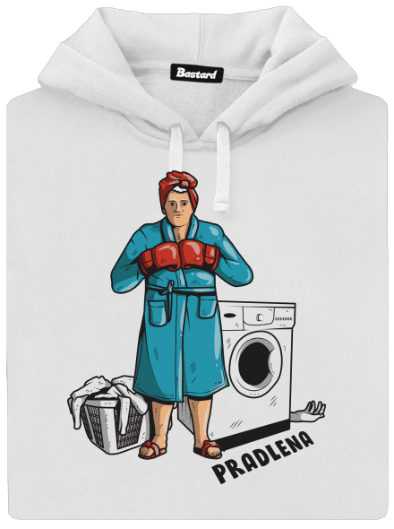 Pradlena dámská mikina klokanka White