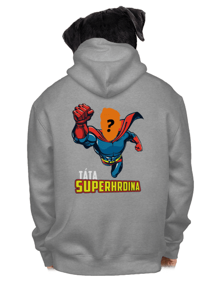 Táta superhrdina pánská mikina na zip Light Melange