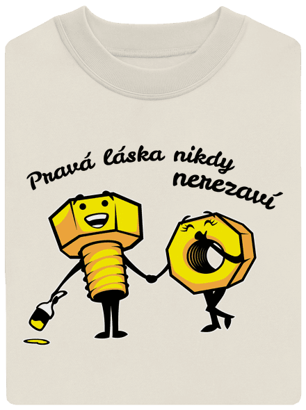 Pravá láska unisex mikina bez kapuce Off White