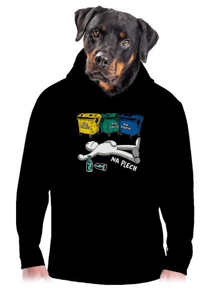 Tříděný odpad pánská mikina klokanka Black