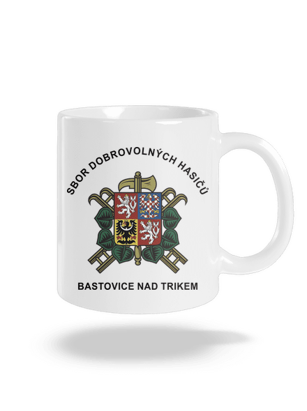 Sbor dobrovolných hasičů s vlastním erbem obce klasický hrnek White