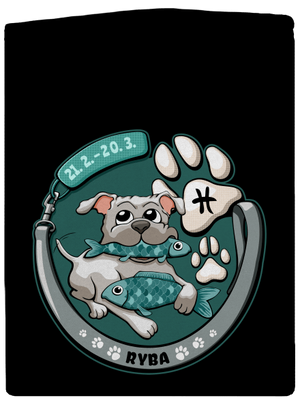 Psí horoskop: Ryba pánská mikina na zip Black