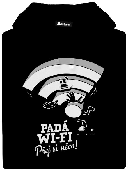 Padá wi-fi pánská mikina klokanka Black