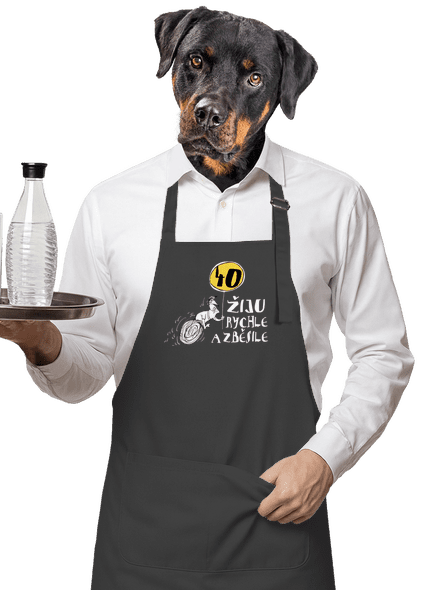 Žiju rychle a zběsile zástěra Dark Grey