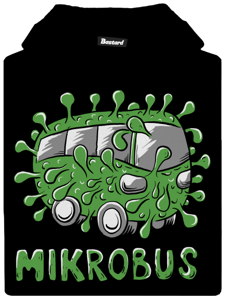 Mikrobus dětská mikina klokanka Black