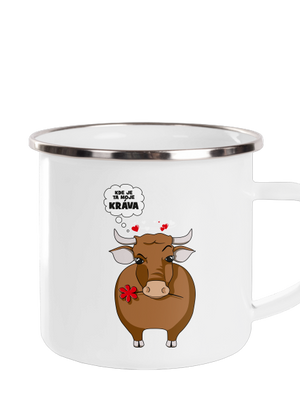 Kráva a bejk plecháček White