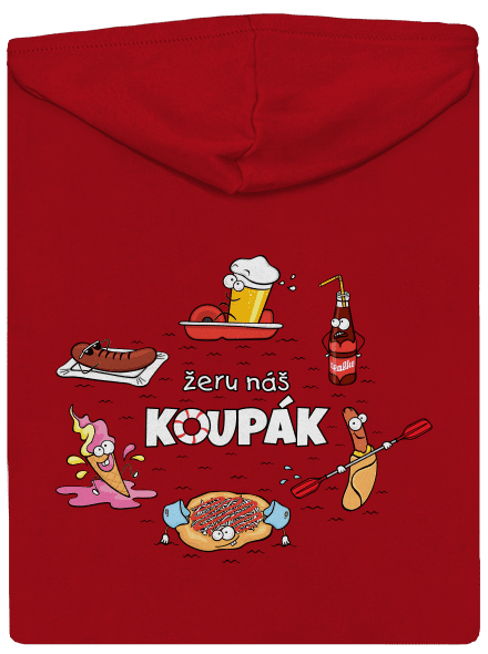 Český koupák pánská mikina na zip Red